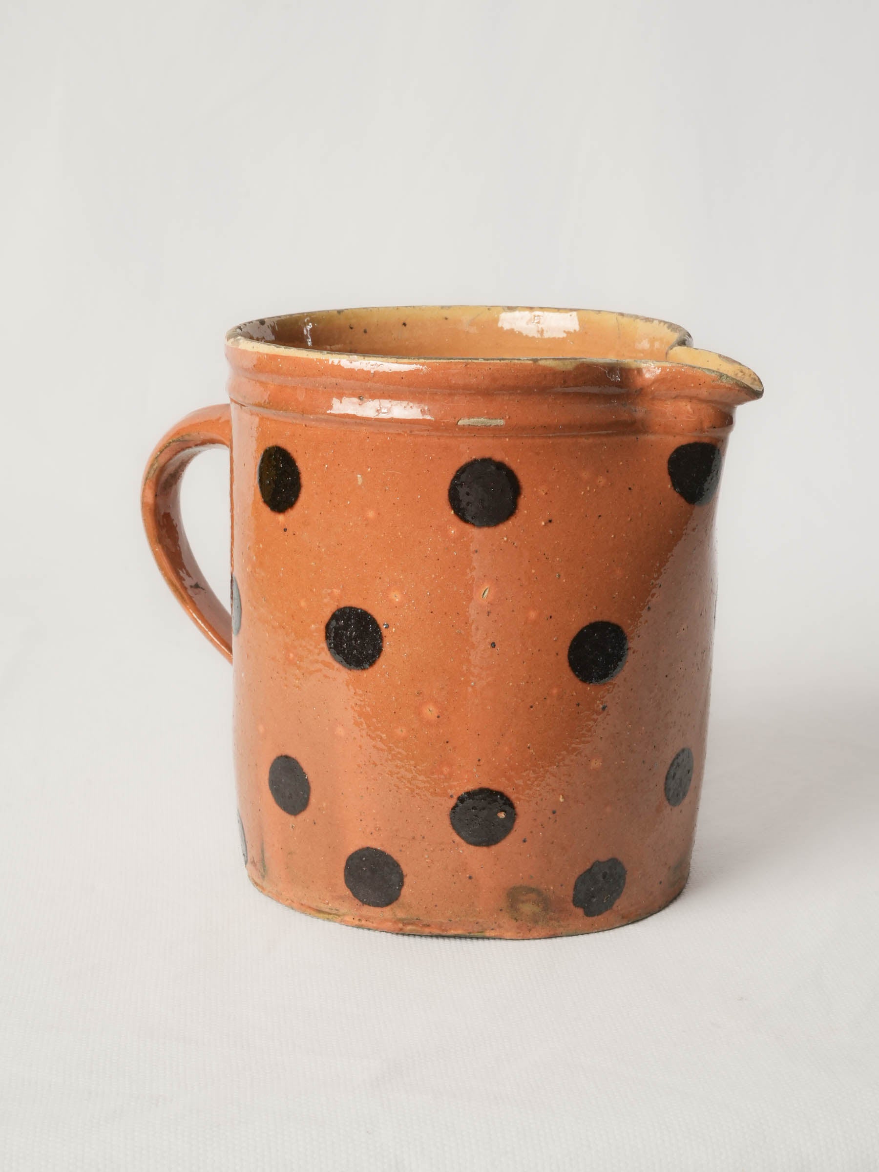 Charming antique Savoyard polka dot creamer - 6¼"