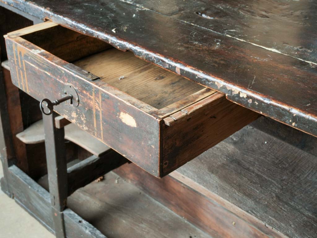 Late 19th Century Walnut-Finished Pine Store Counter with Coin Slot Detail - 57"