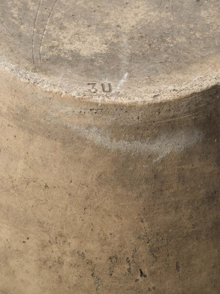 18th-Century French Tian Bowl W/ Beige Glaze And Copper Staples Repair - 17"