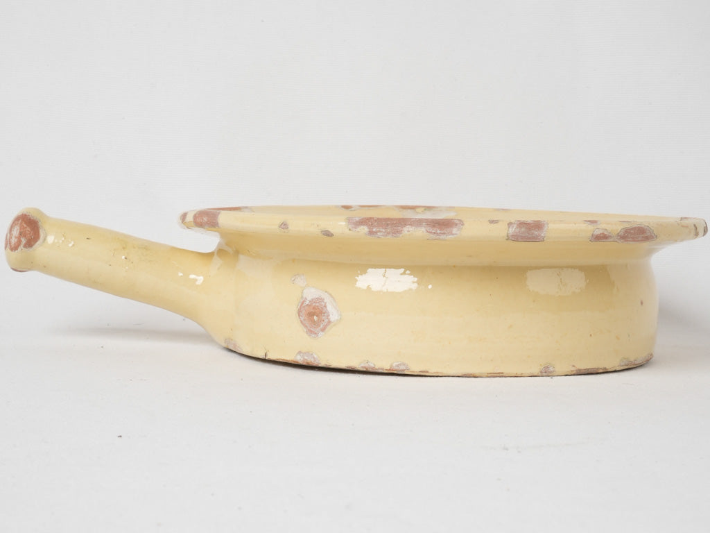 Antique, yellow-glazed, French, collectible, chamber pot