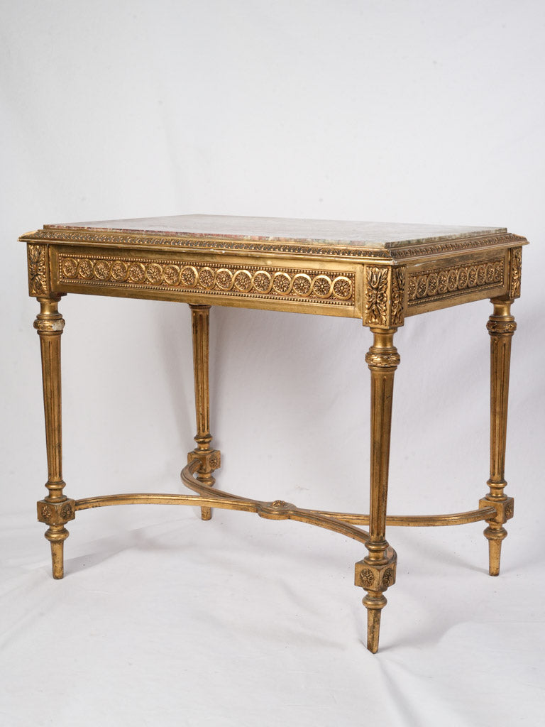 Louis XVI Style Giltwood & Marble-Top Table - 36½"