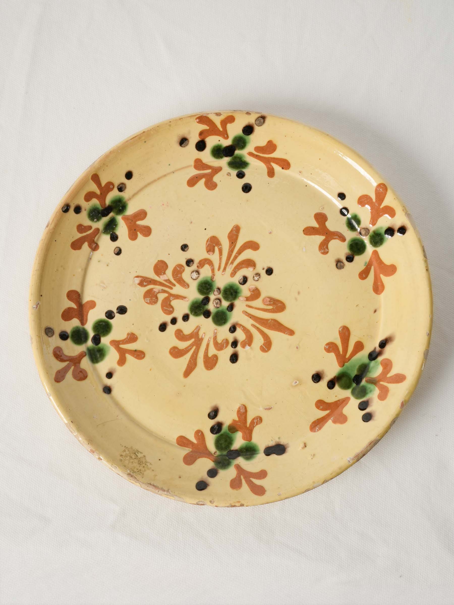 Pretty antique terracotta plate from the Savoy region - 11½"