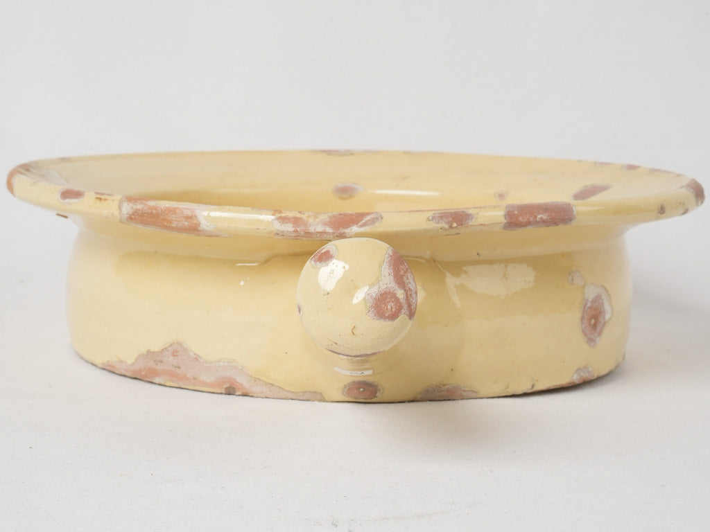 Vintage, French, broad-rimmed, yellow, chamber pot