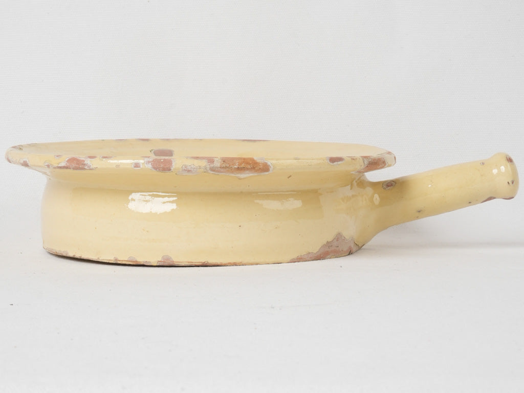 Collectible, French, antique, yellow-glazed, chamber pot