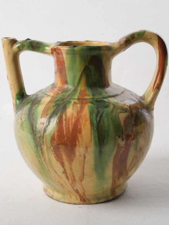 Captivating green-brown glazed pitcher  