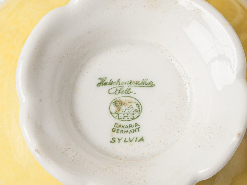 Cheerful Mid-20th Century Yellow Porcelain Tea Service for Six