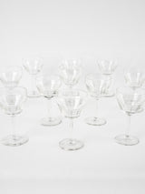 Set of 8 antique French wine glasses