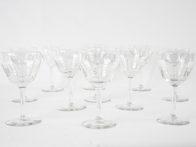 Set of twelve antique French crystal wine glasses – Chez Pluie