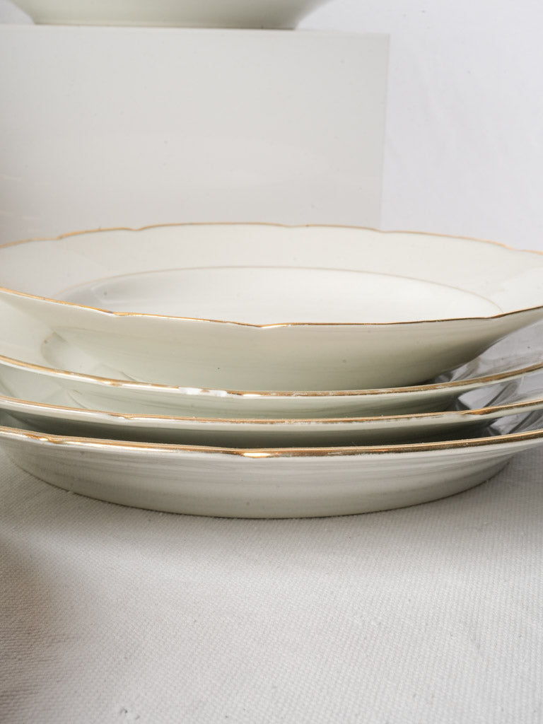 1930s–1950s Art Deco Limoges Porcelain Dinner Service - 21 Pieces