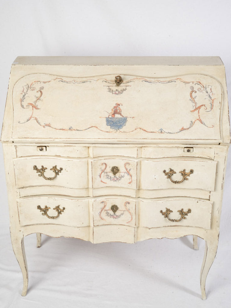Curved cabriole-leg secretary