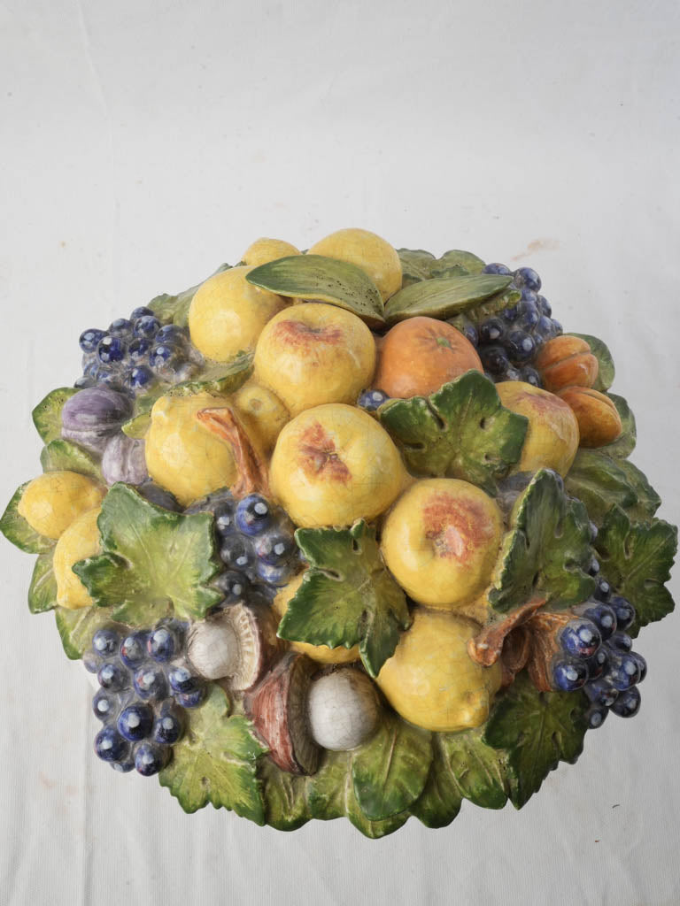 Large Italian Majolica Covered Urn by Ezio Ceccarelli c. 1900 - 13" x 17"