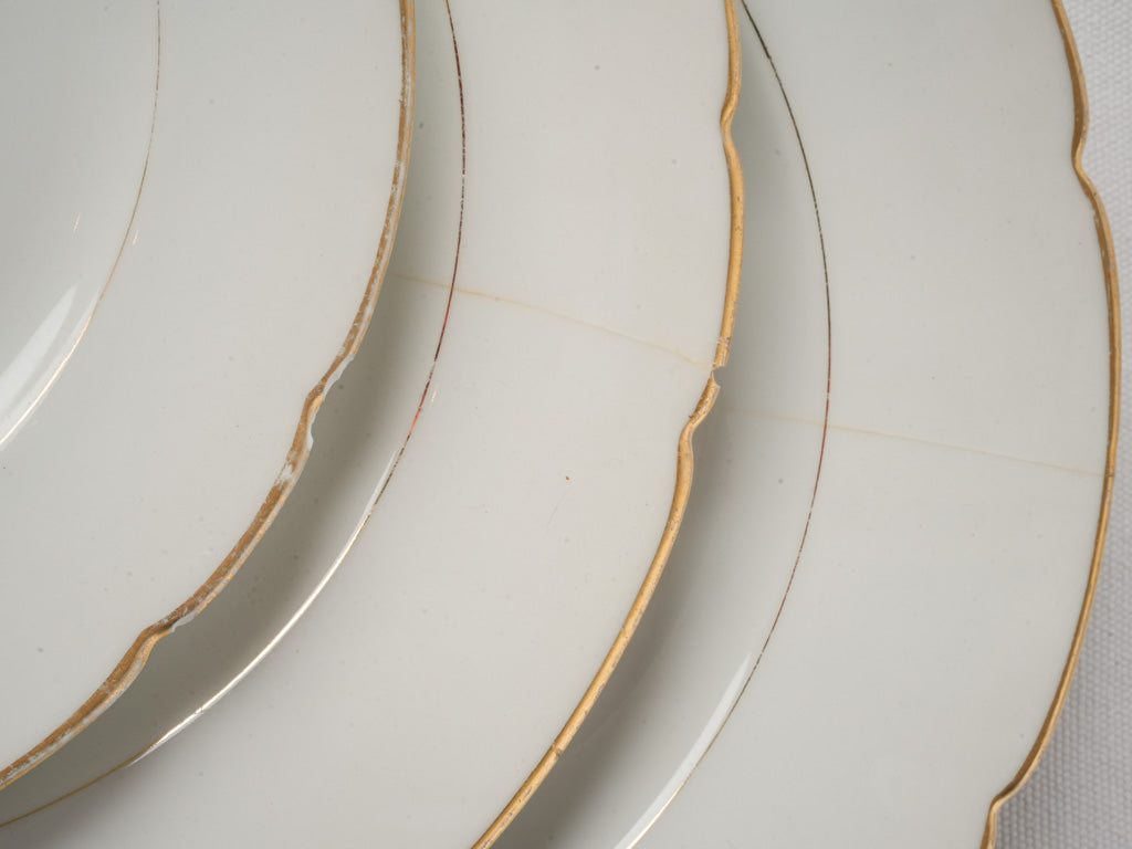 1930s–1950s Art Deco Limoges Porcelain Dinner Service - 21 Pieces