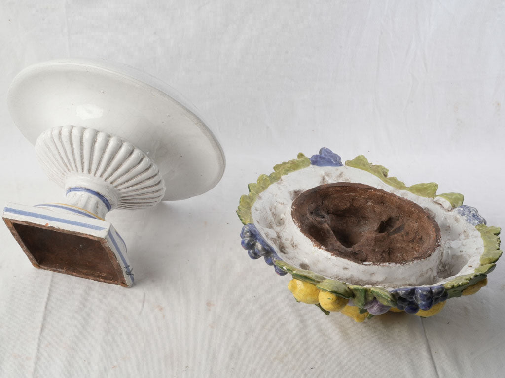 Large Italian Majolica Covered Urn by Ezio Ceccarelli c. 1900 - 13" x 17"