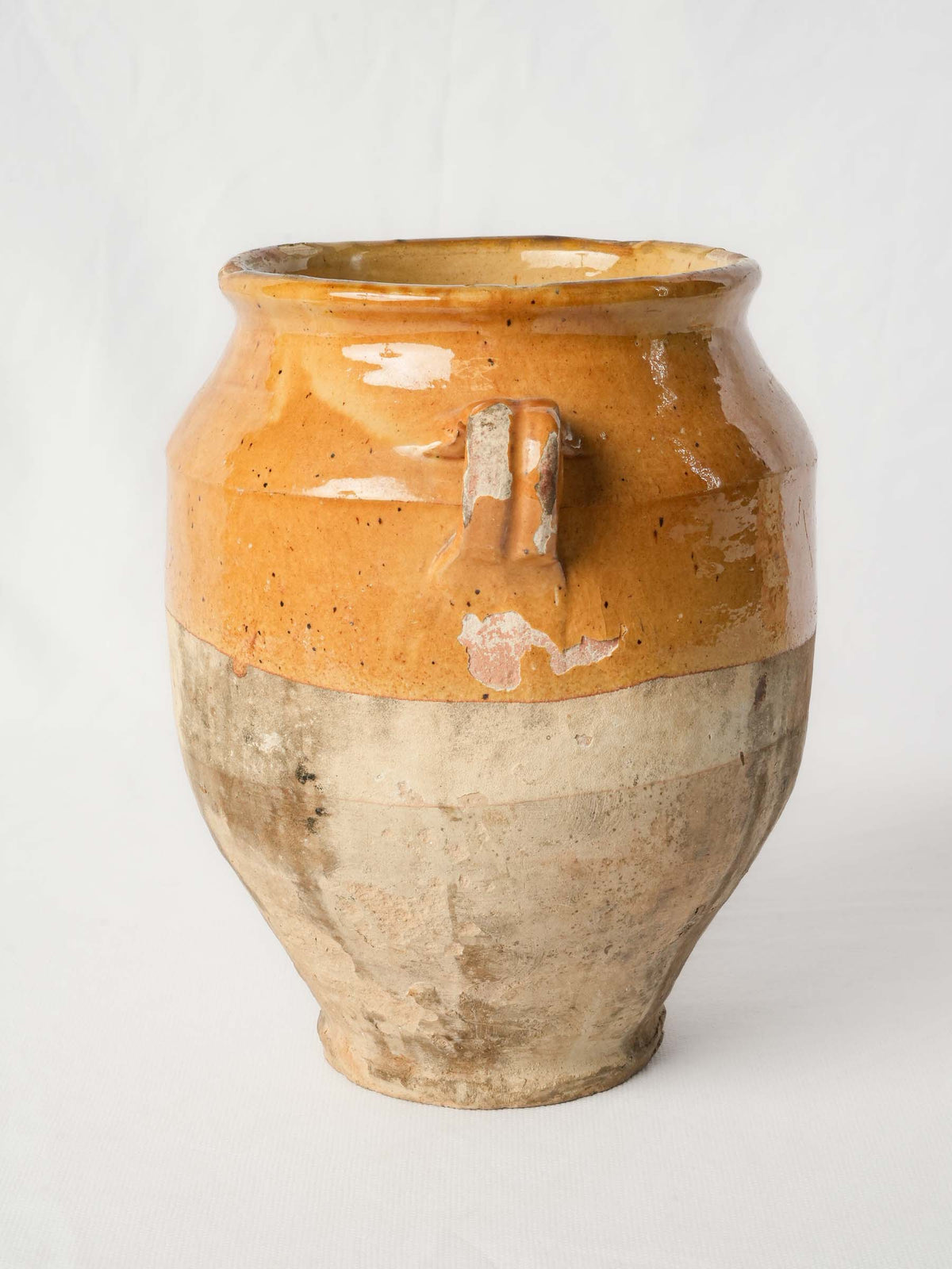 Antique French Ochre-Glazed Terracotta Confit Pot -9"