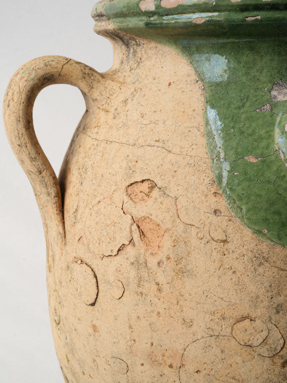 Green-glaze terracotta jug elegant