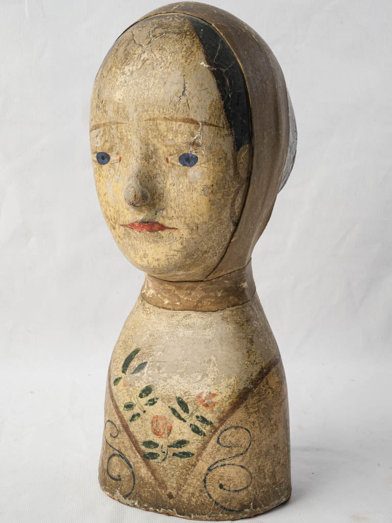 Antique papier mache milliner's head