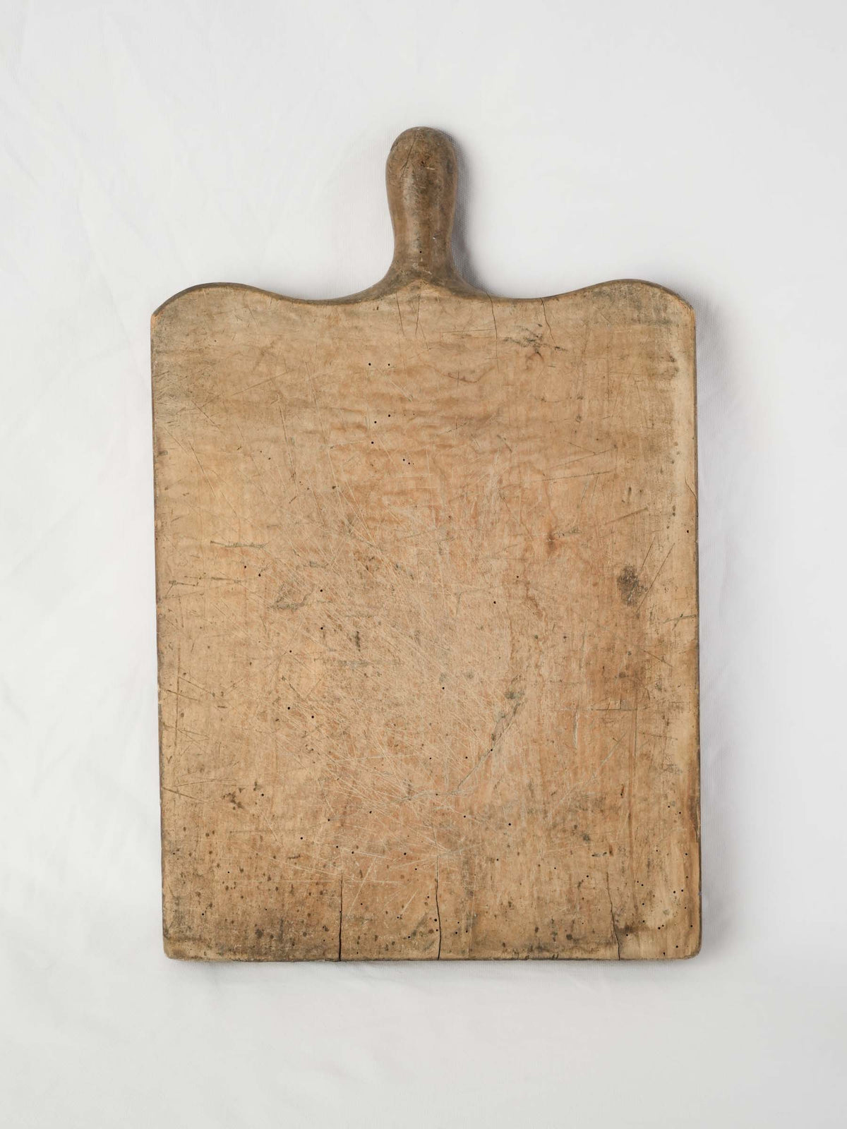 Large Antique French Wooden Cutting Board w/ Shaped Handle - 23¼"