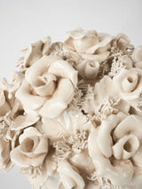RESERVED GG Pair of Italian floral bouquet ornaments - cream 10¼"