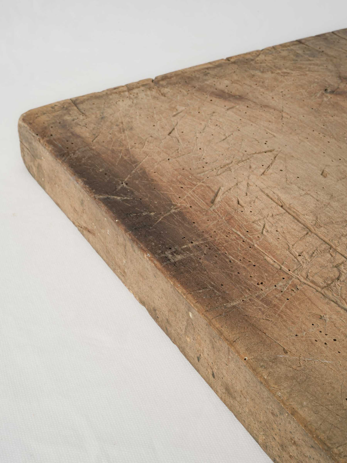 Large Antique French Wooden Cutting Board w/ Shaped Handle - 23¼"