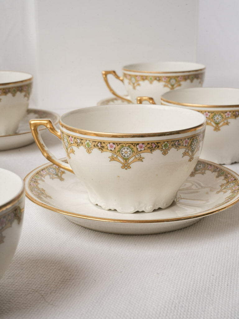 Limoges Rococo Revival Porcelain Coffee Service For 8 c. 1930s
