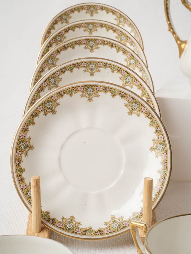 Limoges Rococo Revival Porcelain Coffee Service For 8 c. 1930s