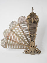 Vintage intricate brass firescreen detail