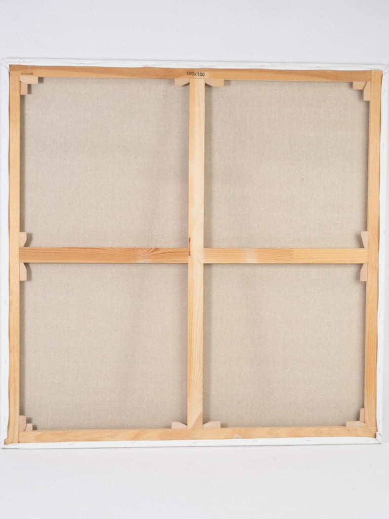 Framed natural wood floral artwork