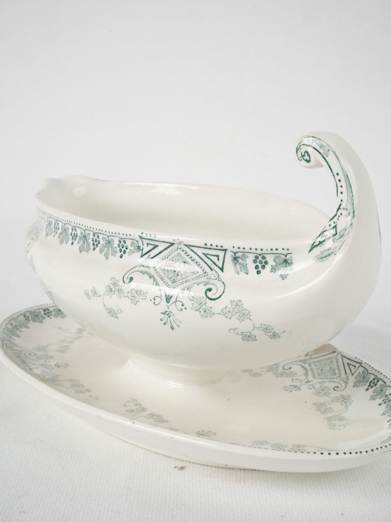 Empire-Style Antique French Porcelain Sauce Boat