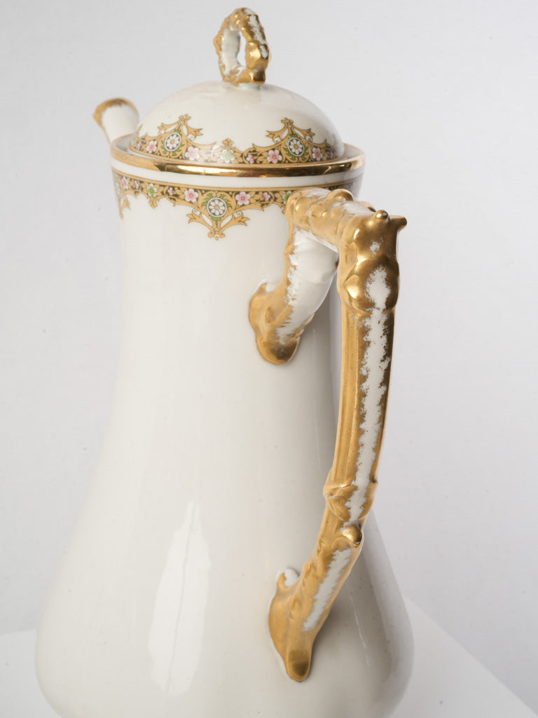 Limoges Rococo Revival Porcelain Coffee Service For 8 c. 1930s