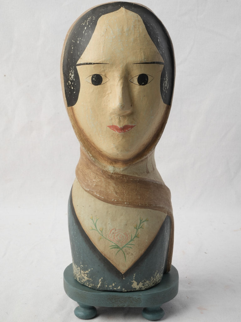 French provincial folk sculpture head