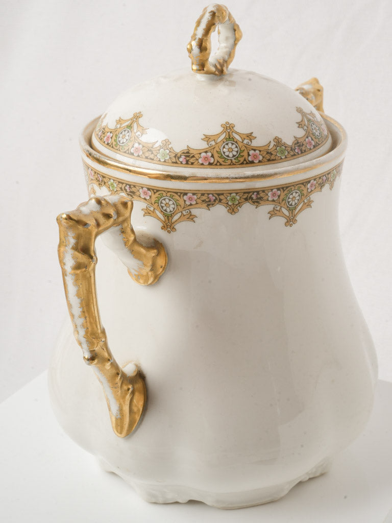 Limoges Rococo Revival Porcelain Coffee Service For 8 c. 1930s