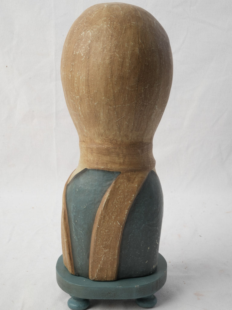 Muted polychrome vintage sculpture head