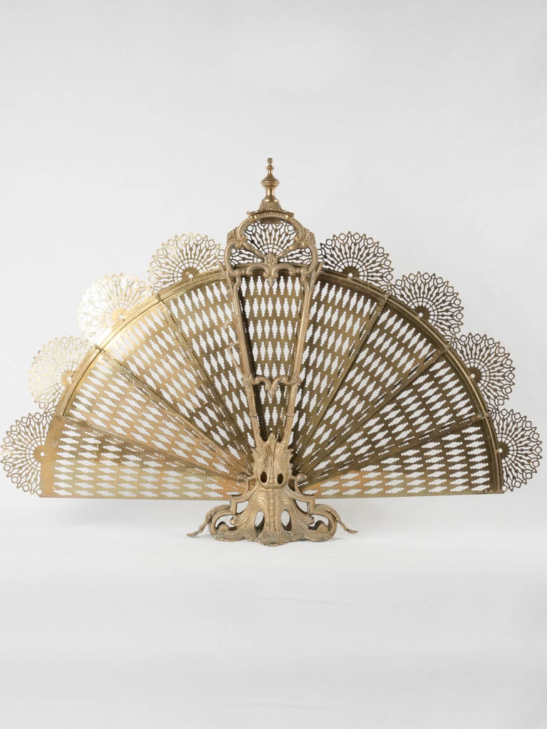 Vintage foldable brass fan firescreen