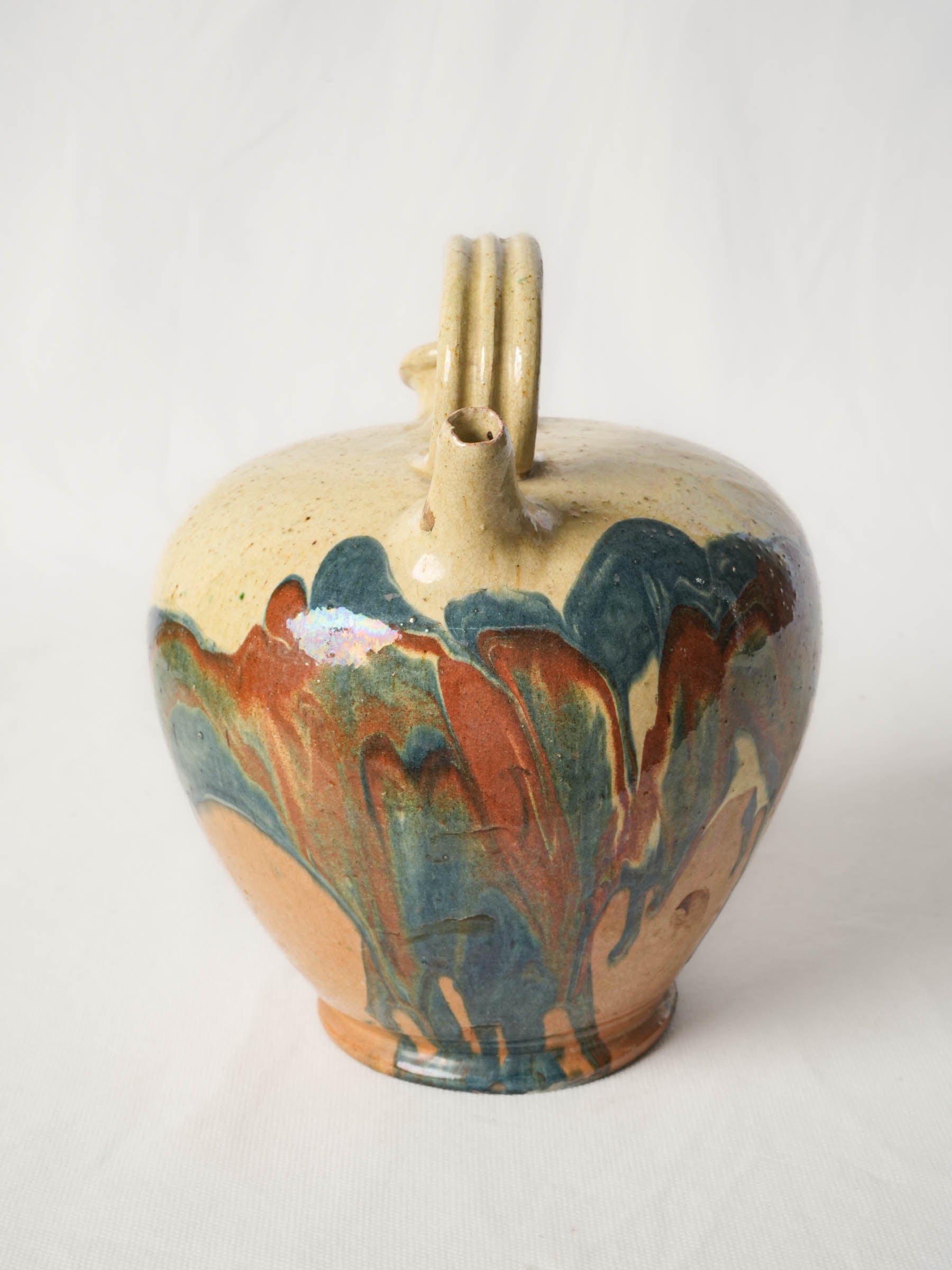 Late 19th century Languedoc double spouted Kanti pitcher in terracotta - 9½"