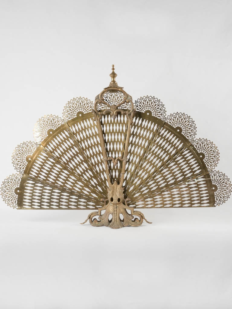 Intricate brass lacework fan firescreen