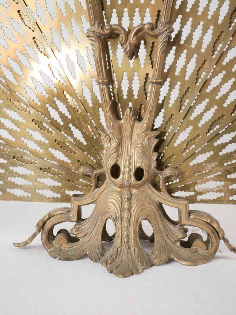 Ornamental brass fan-shaped firescreen