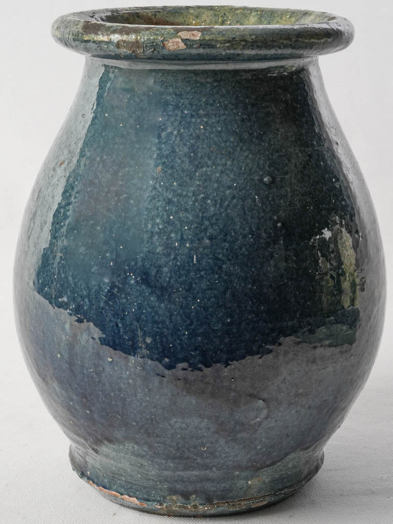 Rare 19th-Century French Blue-Glazed Pot - 10¼"
