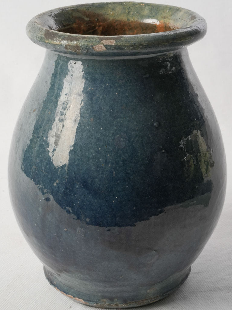 Rare 19th-Century French Blue-Glazed Pot - 10¼"