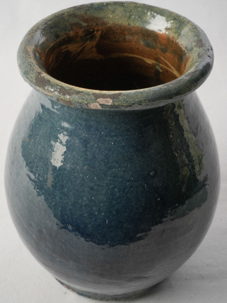 Rare 19th-Century French Blue-Glazed Pot - 10¼"