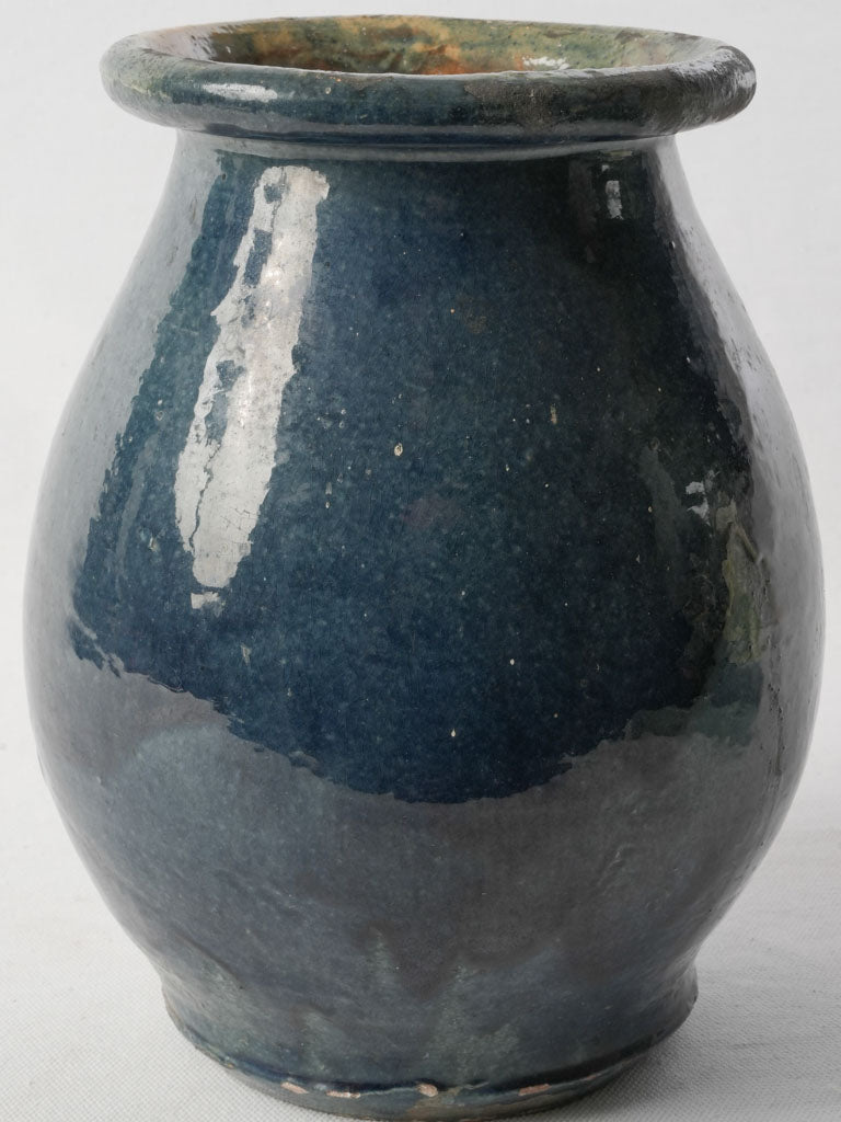 Rare 19th-Century French Blue-Glazed Pot - 10¼"