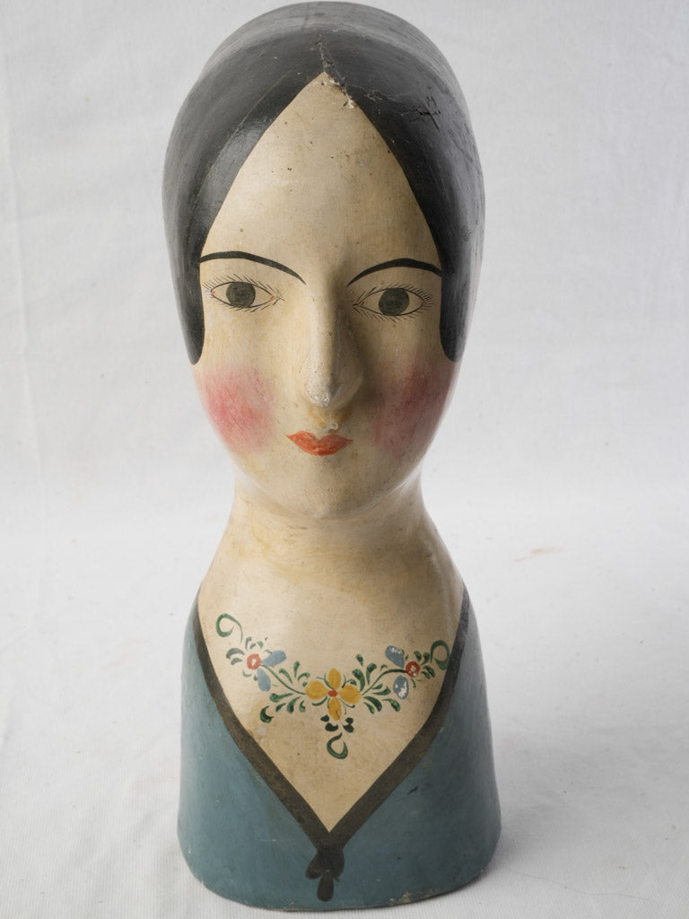 Teal bodice millinery collectible  