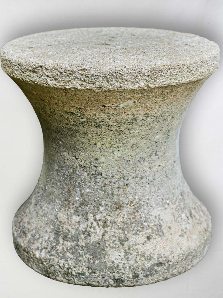 1960s Stone Stool in Gard Limestone : 5 Available - 15¾"