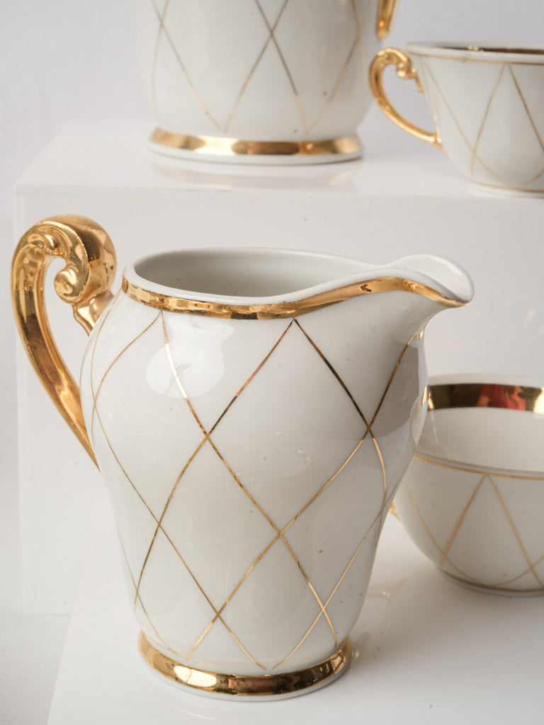 Chic Limoges Coffee Service for Twelve by Jean Pouyat Circa 1930