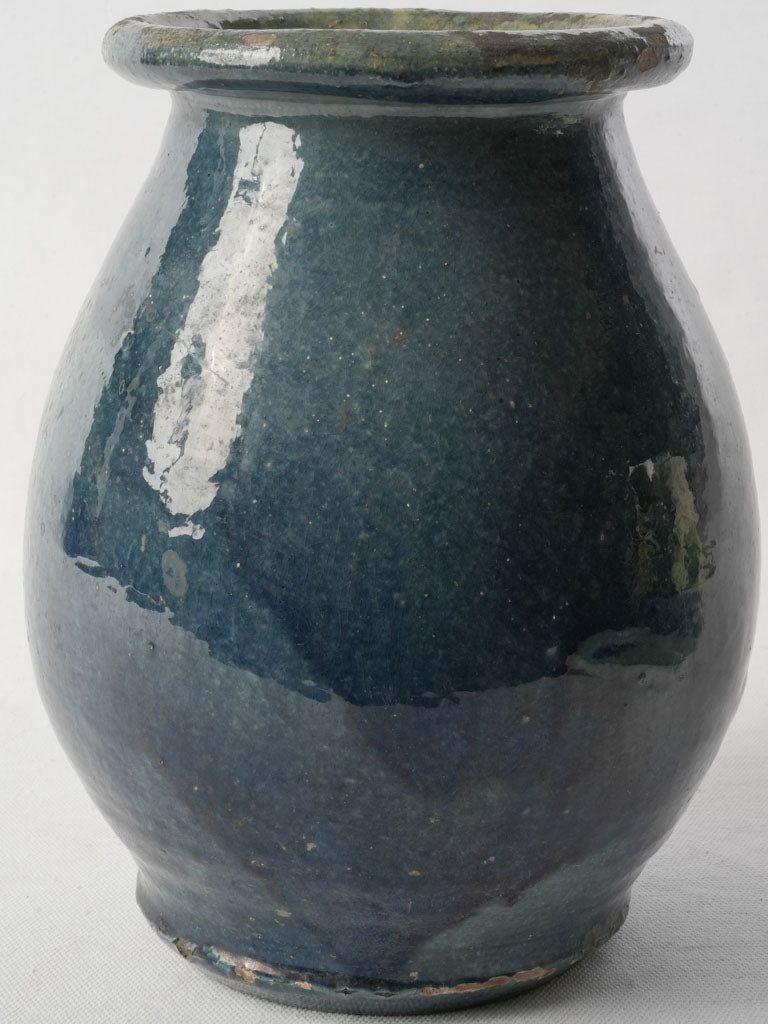 Rare 19th-Century French Blue-Glazed Pot - 10¼"