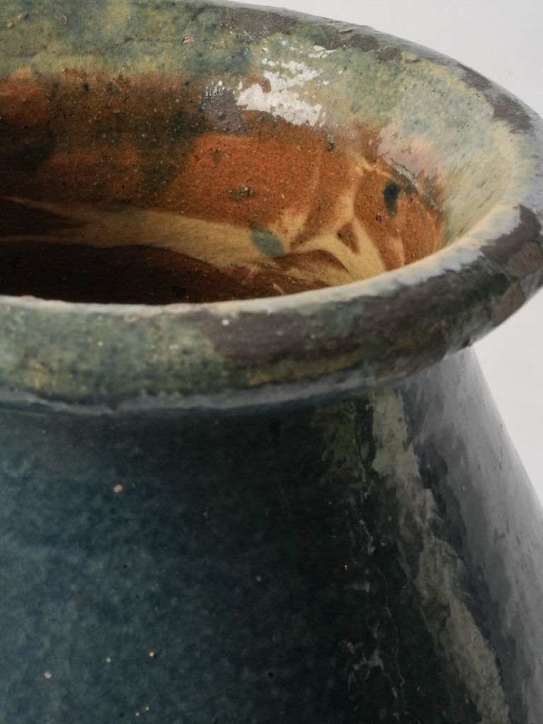 Rare 19th-Century French Blue-Glazed Pot - 10¼"