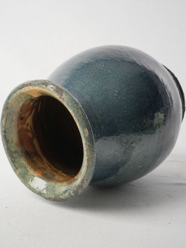 Rare 19th-Century French Blue-Glazed Pot - 10¼"