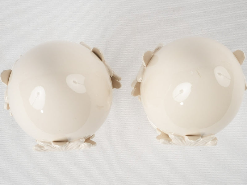 Decorative pair of egg ornaments - cream 9¾"