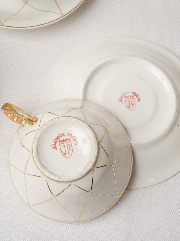Chic Limoges Coffee Service for Twelve by Jean Pouyat Circa 1930