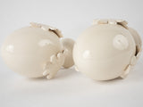 Decorative pair of egg ornaments - cream 9¾"