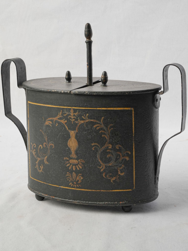 Japanned painted egg service container  